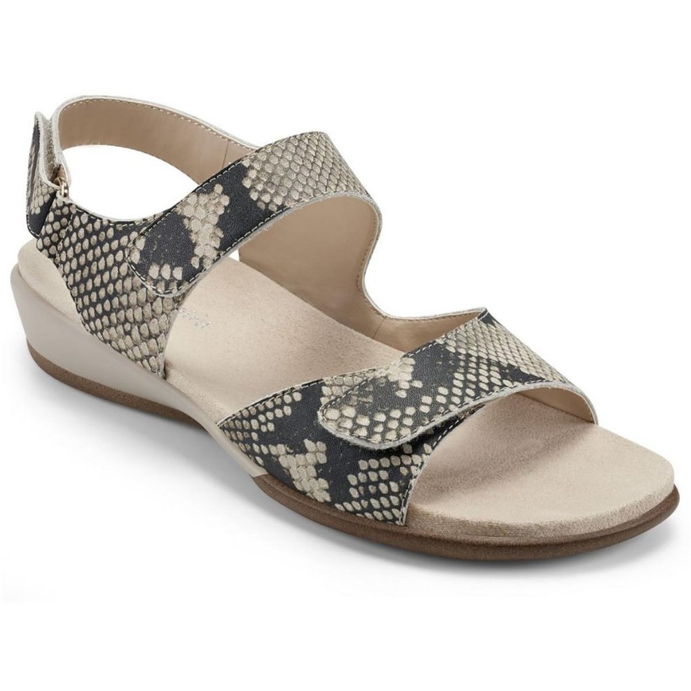 EASY SPIRIT HARTWELL WOMEN'S SNAKESKIN PRINT WEDGE SANDALS 11M-NICE!‎